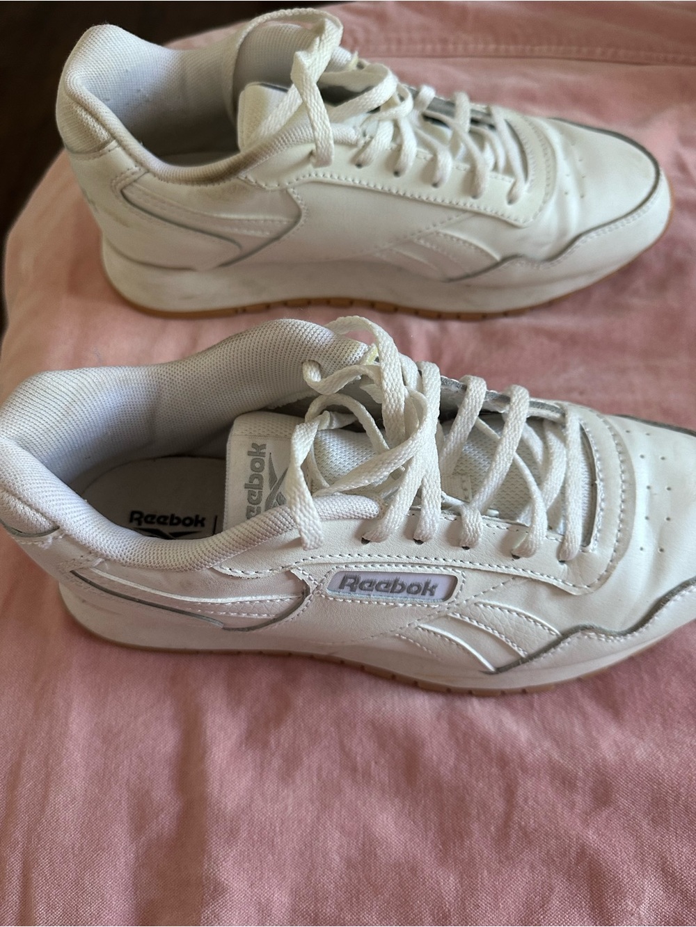 Reebok White Low-Top Leather Sneakers